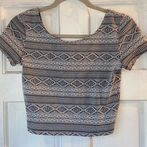 Aztec print crop top